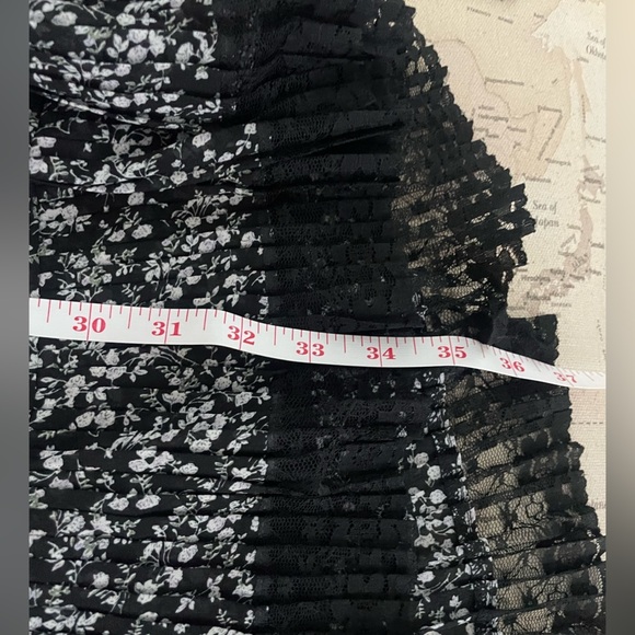🆕Trish Scully Black and White Floral Mini Tunic Dress Pleated Lace 130$MSRP - Picture 11 of 11
